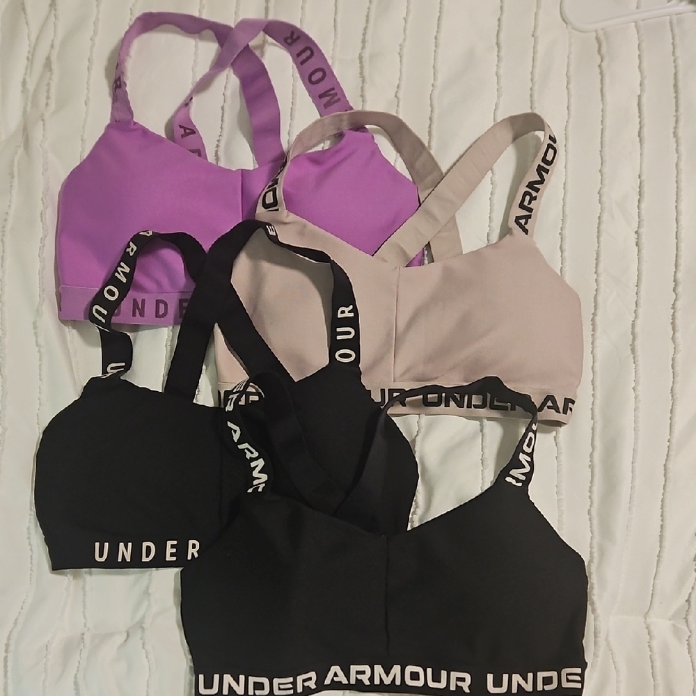 Under Armour Purple and Black Sports Bras for Active Wear